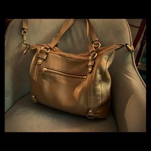 Coach Gold/Bronze Metallic pebble leather